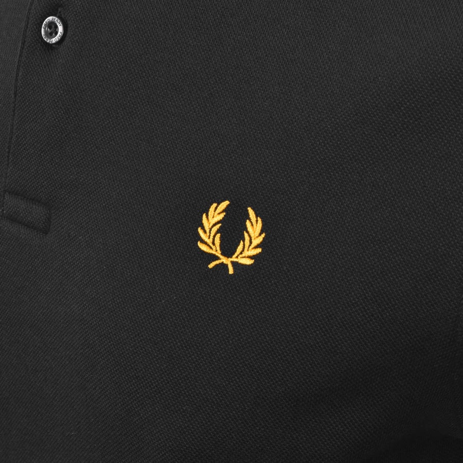 Alternative Image for ProductFred Perry Fleeceback Pique Long Sleeve Polo Black3